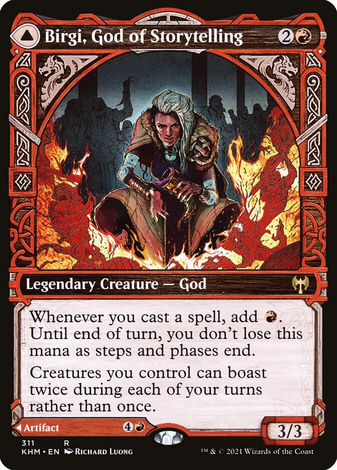 Birgi, God of Storytelling // Harnfel, Horn of Bounty (311) - Kaldheim (KHM)