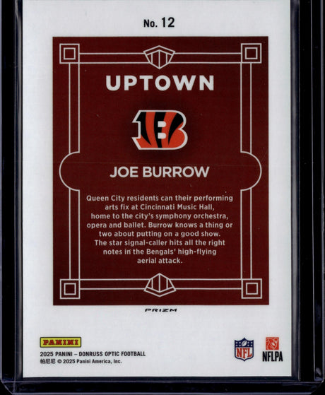 2025 Donruss Optic #12 Joe Burrow Uptown