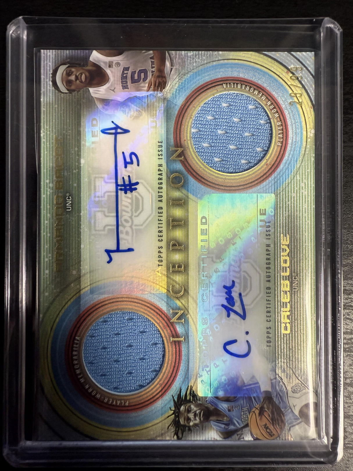 2022-23 Bowman Inception Caleb Love/Armando Bacot Dual Auto Relics /99