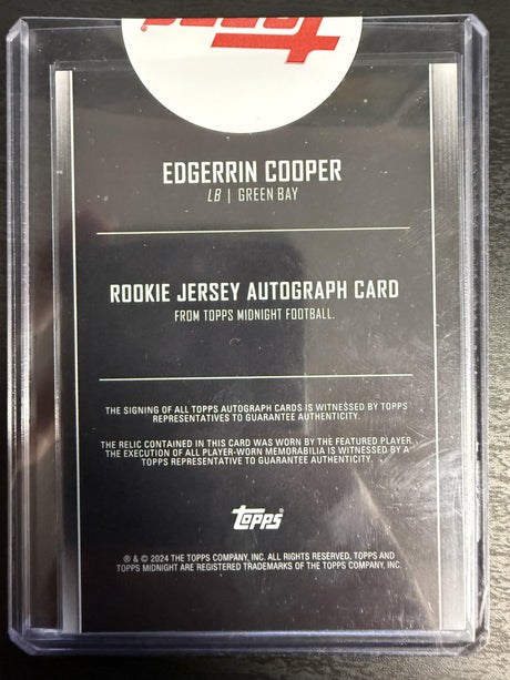 2024 Topps Midnight #RJA-EC Edgerrin Cooper Rookie Jersey Autographs Dusk /75