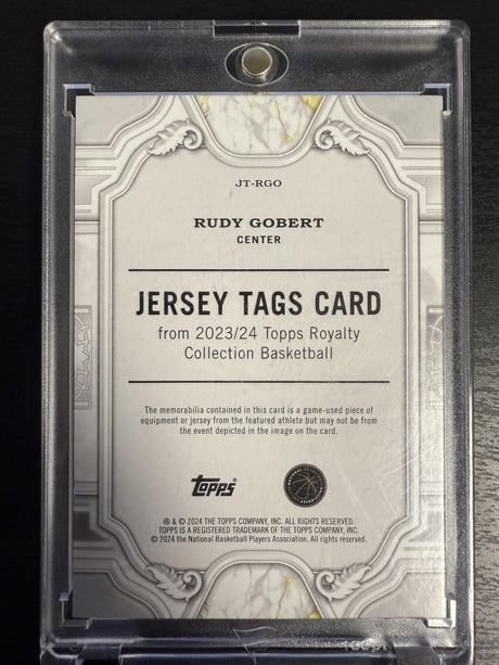 2023-24 Topps Royalty Rudy Gobert Jersey Tags Game-Used 1/1 #JT-RGO