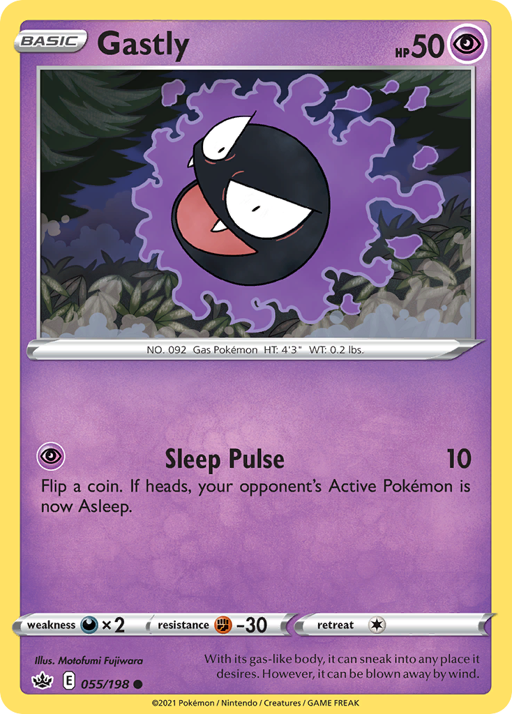 Gastly (55/198) - [Reverse Holo] Chilling Reign (CRE)