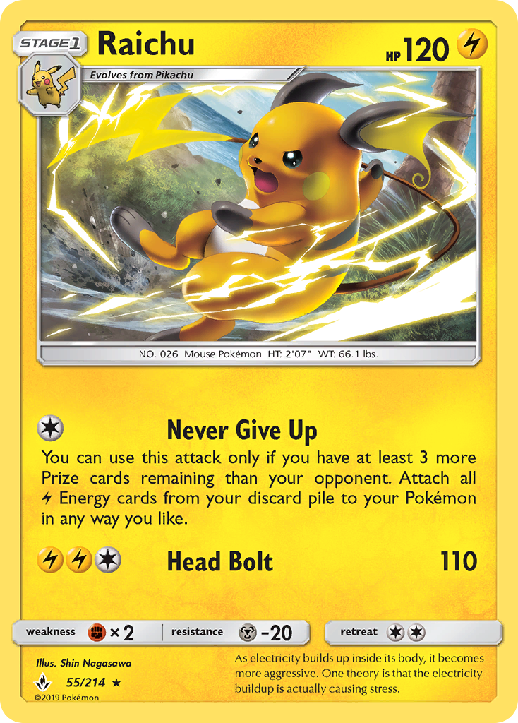 Raichu (55/214) - Unbroken Bonds (UNB)