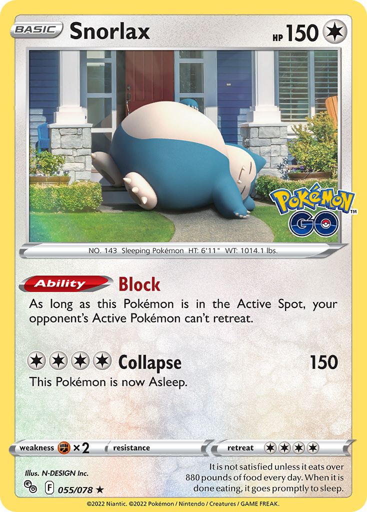 Snorlax (55/78) - [Reverse Holo] Pokemon GO (PGO)