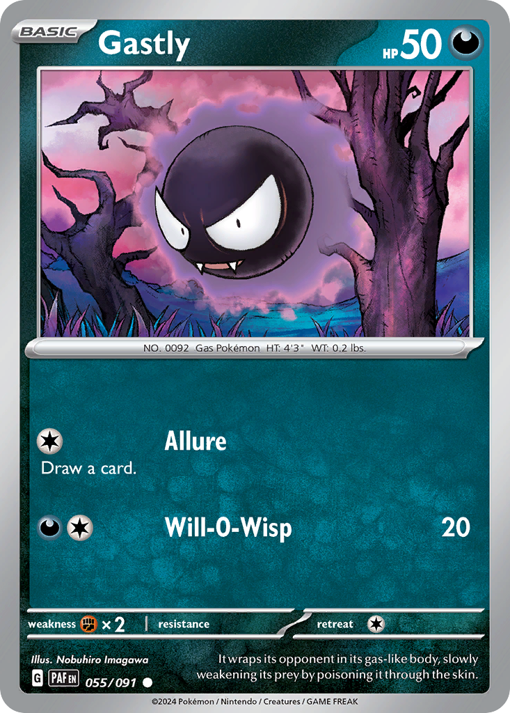 Gastly (55/91) - [Reverse Holo] Paldean Fates (PAF)