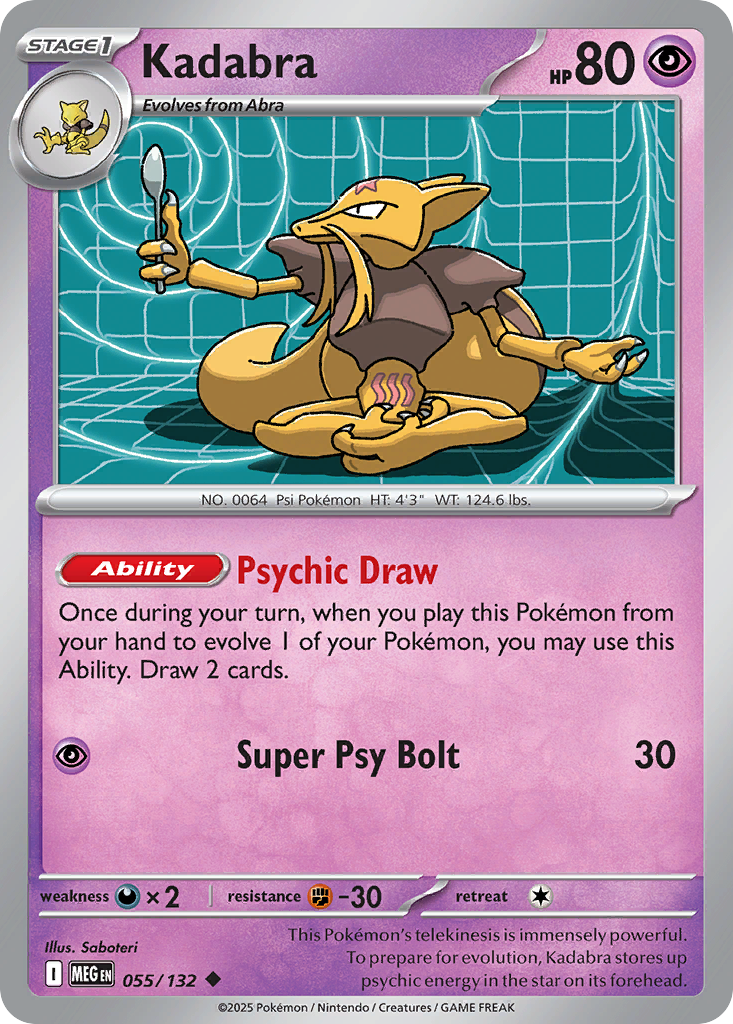 Kadabra (55/132) - [Reverse Holo] Mega Evolution (MEG)