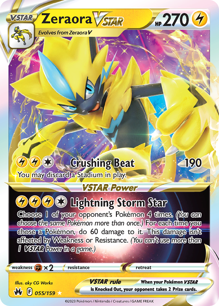 Zeraora VSTAR (55/159) - [Holo Foil] Crown Zenith (CRZ)