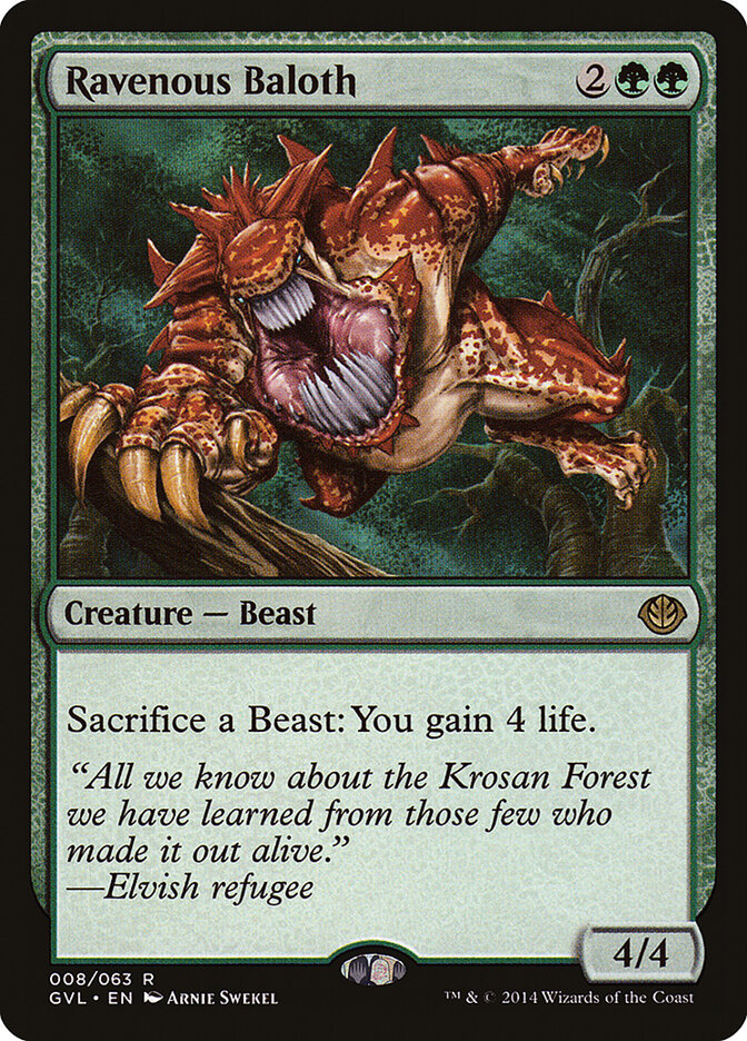 Ravenous Baloth (8) - Duel Decks Anthology: Garruk vs. Liliana (GVL)