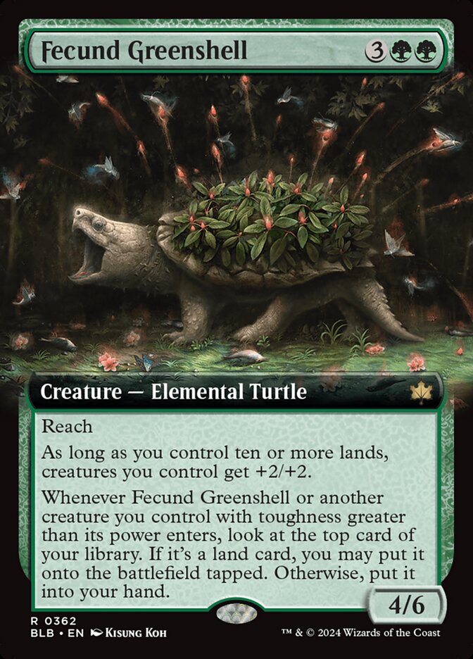 Fecund Greenshell - [Foil, Extended Art] Bloomburrow (BLB)