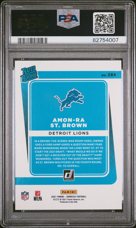 2021 Panini Donruss #284 Amon-Ra St. Brown PSA 10