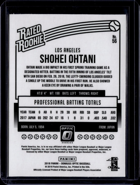 2018 Donruss Optic #56 Shohei Ohtani