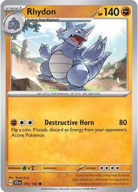Rhydon (75) - SV07: Stellar Crown (SCR)