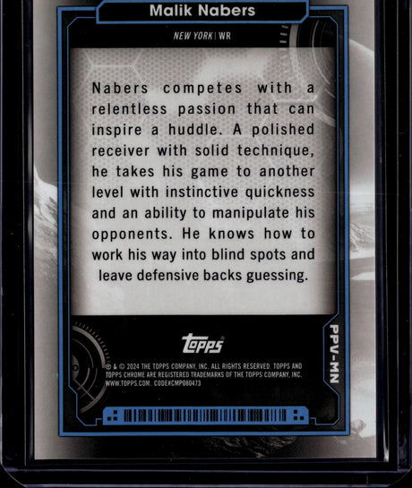 2024 Topps Chrome Cosmic #PPV-MN Malik Nabers Planetary Pursuit Venus
