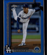 2025 Topps Chrome #179 Yoshinobu Yamamoto Blue Refractors