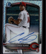 2025 Bowman #CPA-CB Chase Burns Chrome Prospect Autographs HTA Choice Refractor
