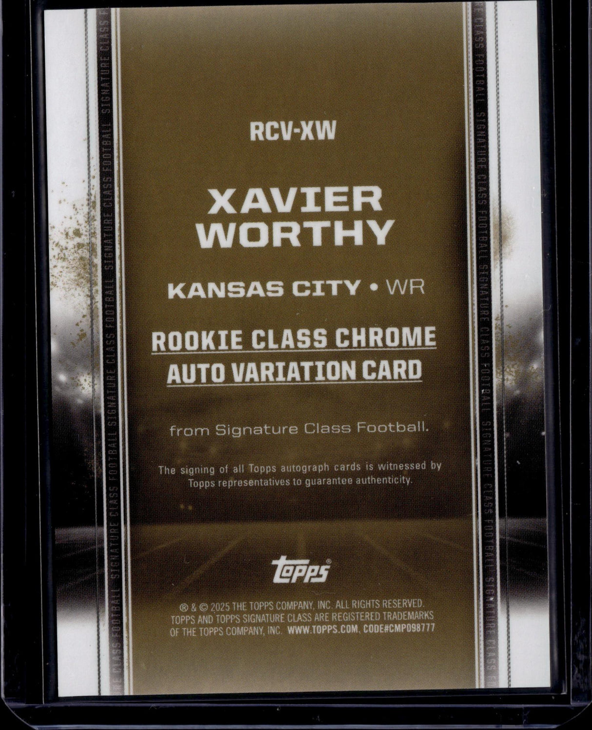 2024 Topps Signature Class Xavier Worthy Rookie Class Auto Variation Red /25