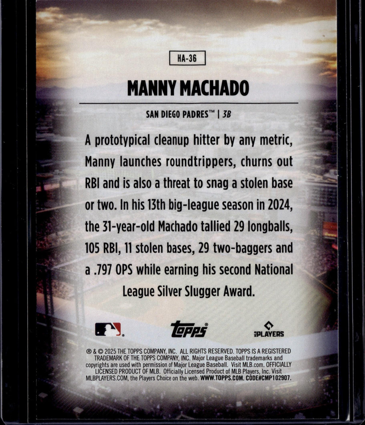 2025 Topps #HA-36 Manny Machado Home Field Advantage
