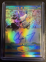 2020 Plates & Patches Christian McCaffrey Leaps & Bounds Auto /10 (Corner Flaw)