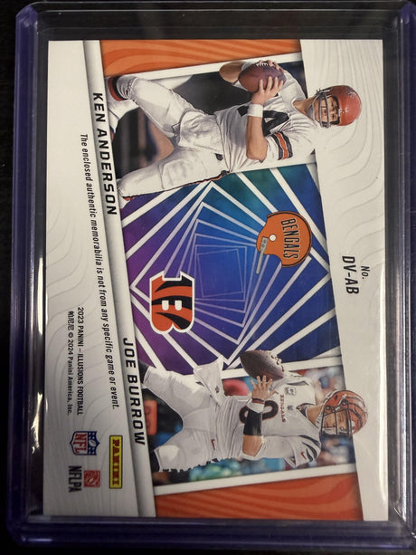 2023 Panini Illusions #DV-AB Joe Burrow / Ken Anderson Deja Vu Green