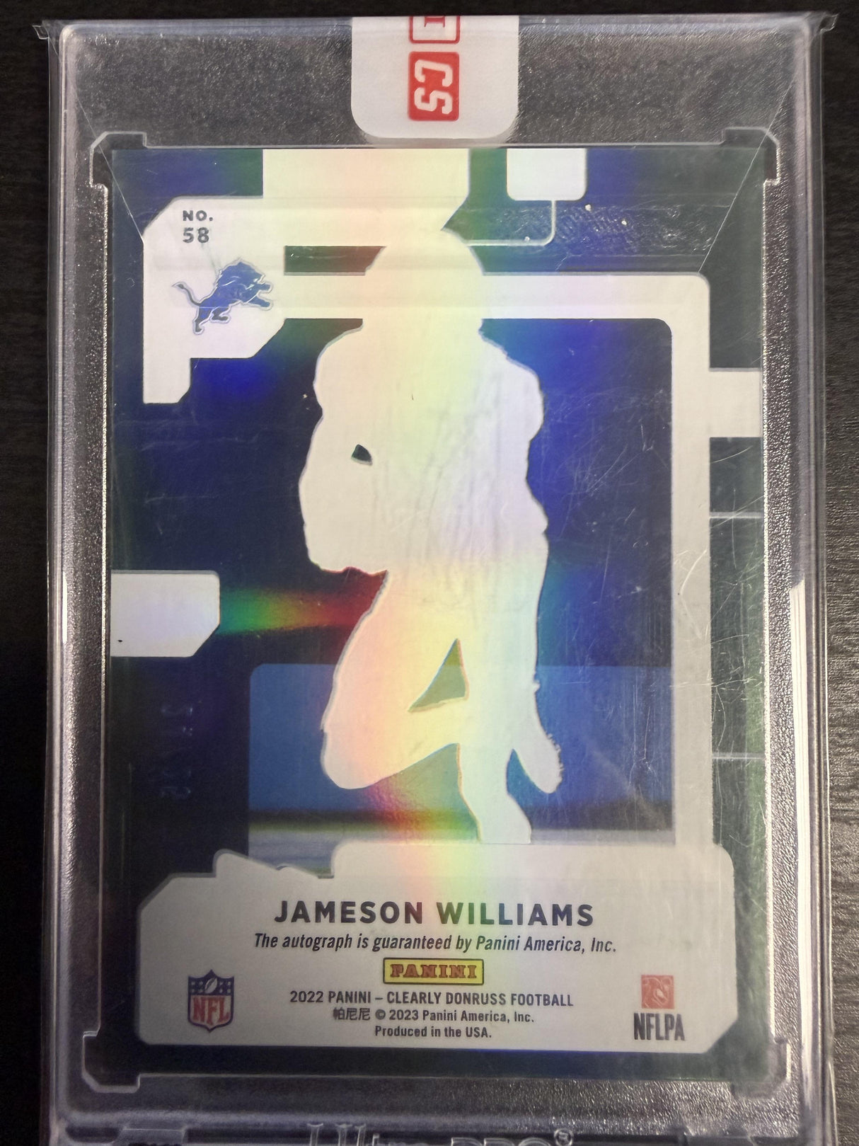 2022 Clearly Donruss #58 Jameson Williams Rated Rookie Autographs Green