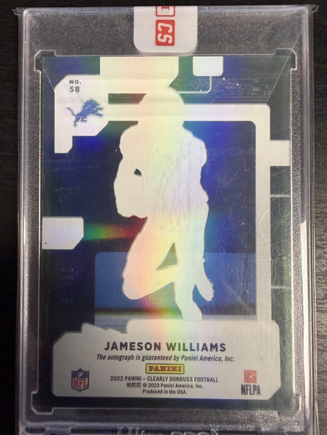 2022 Clearly Donruss #58 Jameson Williams Rated Rookie Autographs Green