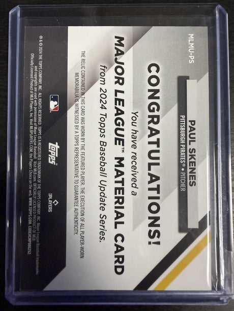 2024 Topps Update #MLMU-PS Paul Skenes Major League Materials Relics