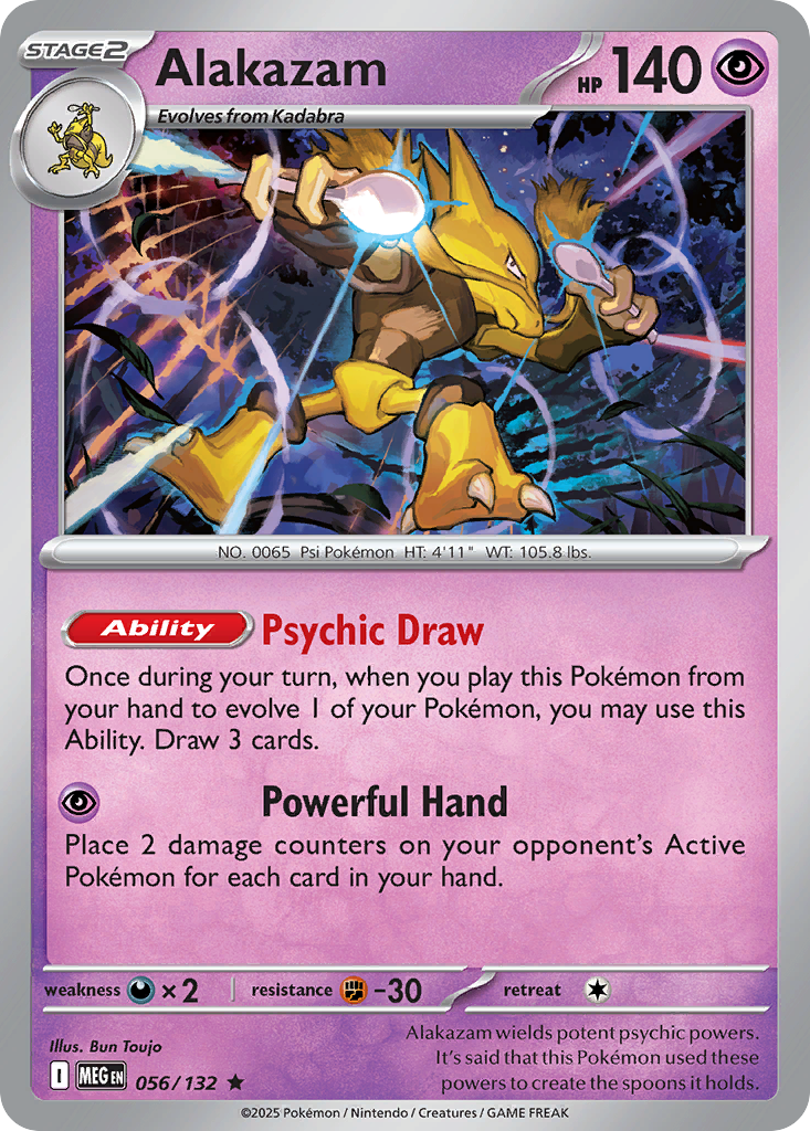 Alakazam (56/132) - [Reverse Holo] Mega Evolution (MEG)