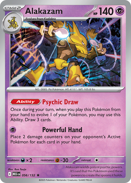 Alakazam (56/132) - [Reverse Holo] Mega Evolution (MEG)