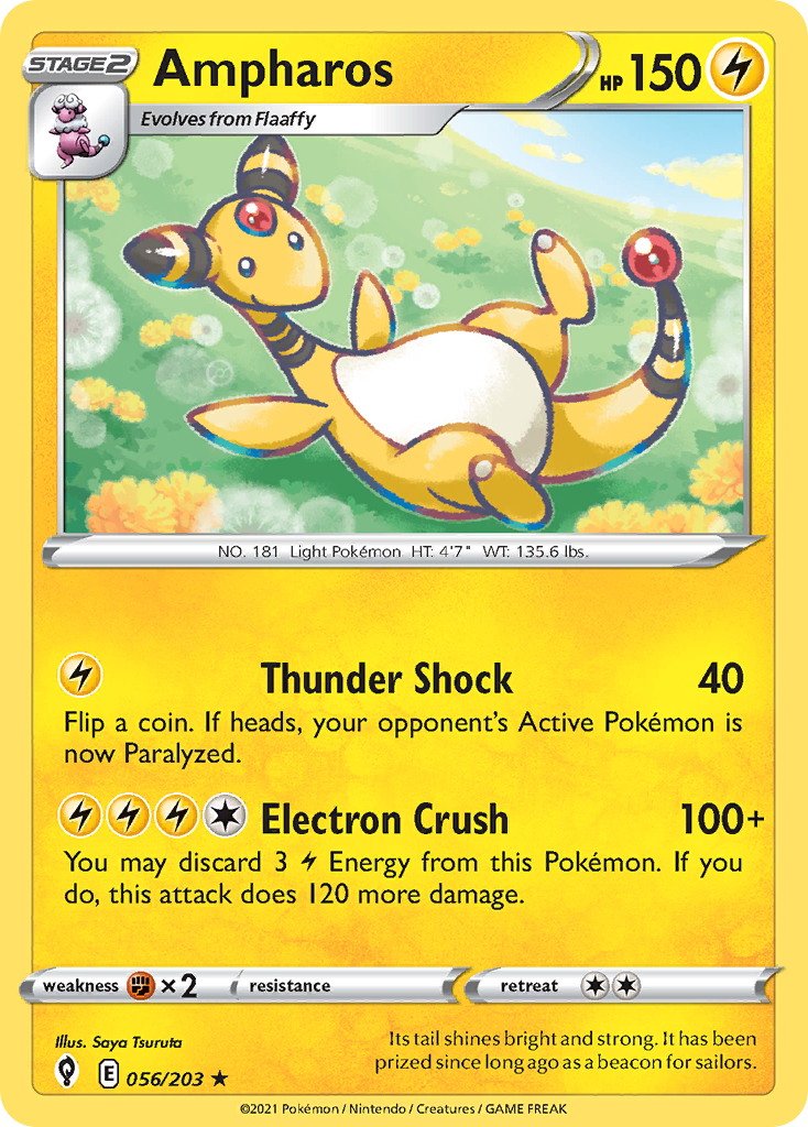 ampharos pokemon card holo Ampharos (56/203)