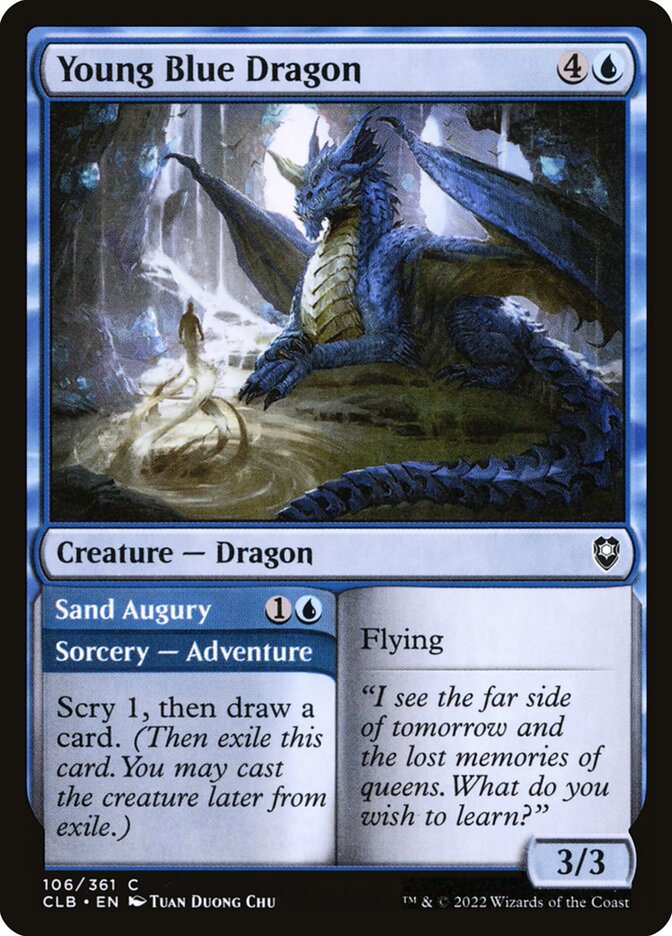 Young Blue Dragon // Sand Augury (106) - Commander Legends: Battle for Baldur's Gate (CLB)