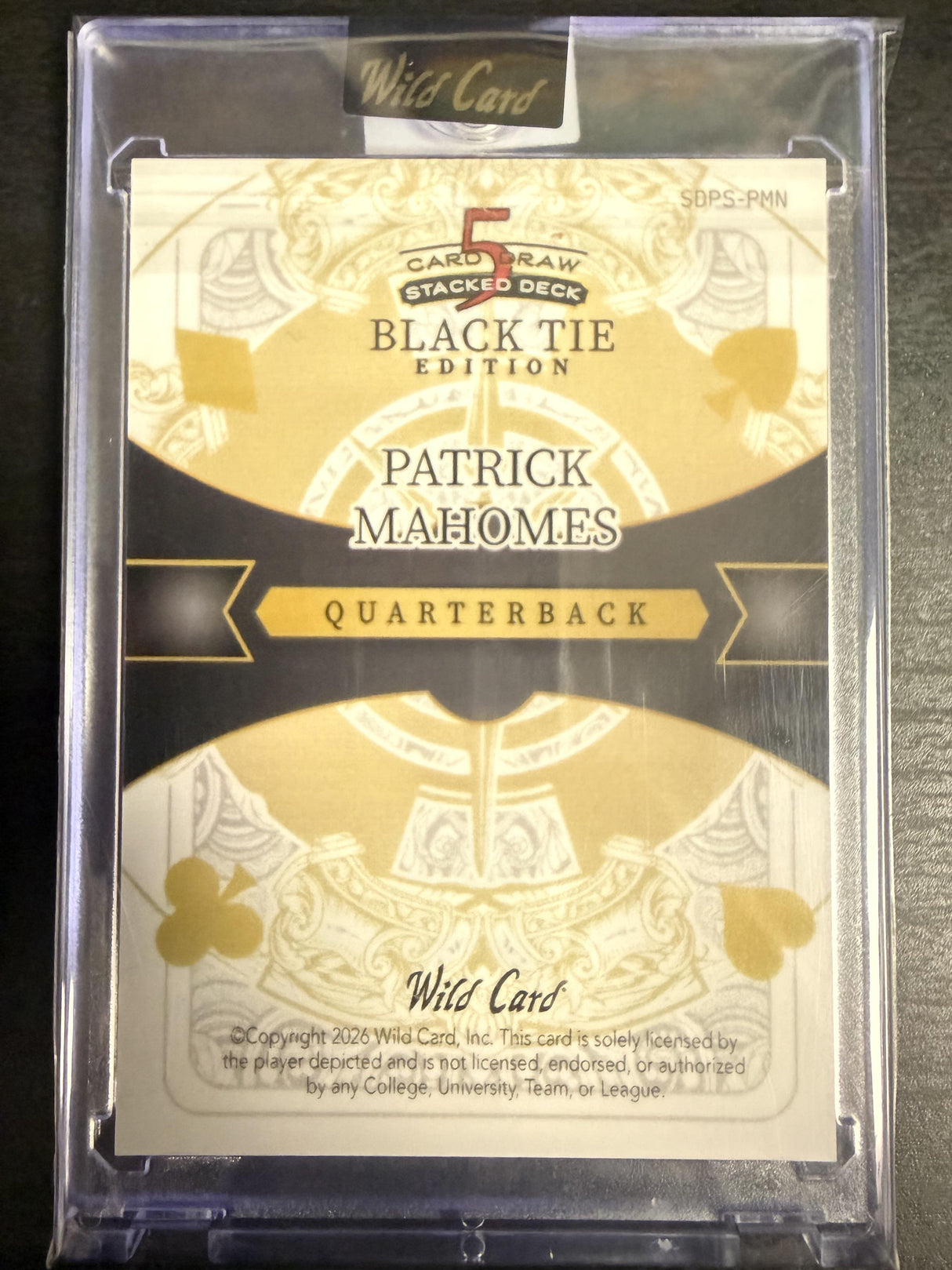 2026 Wild Card 5 Card Draw Stacked Deck Patrick Mahomes Mojo Black  1/1