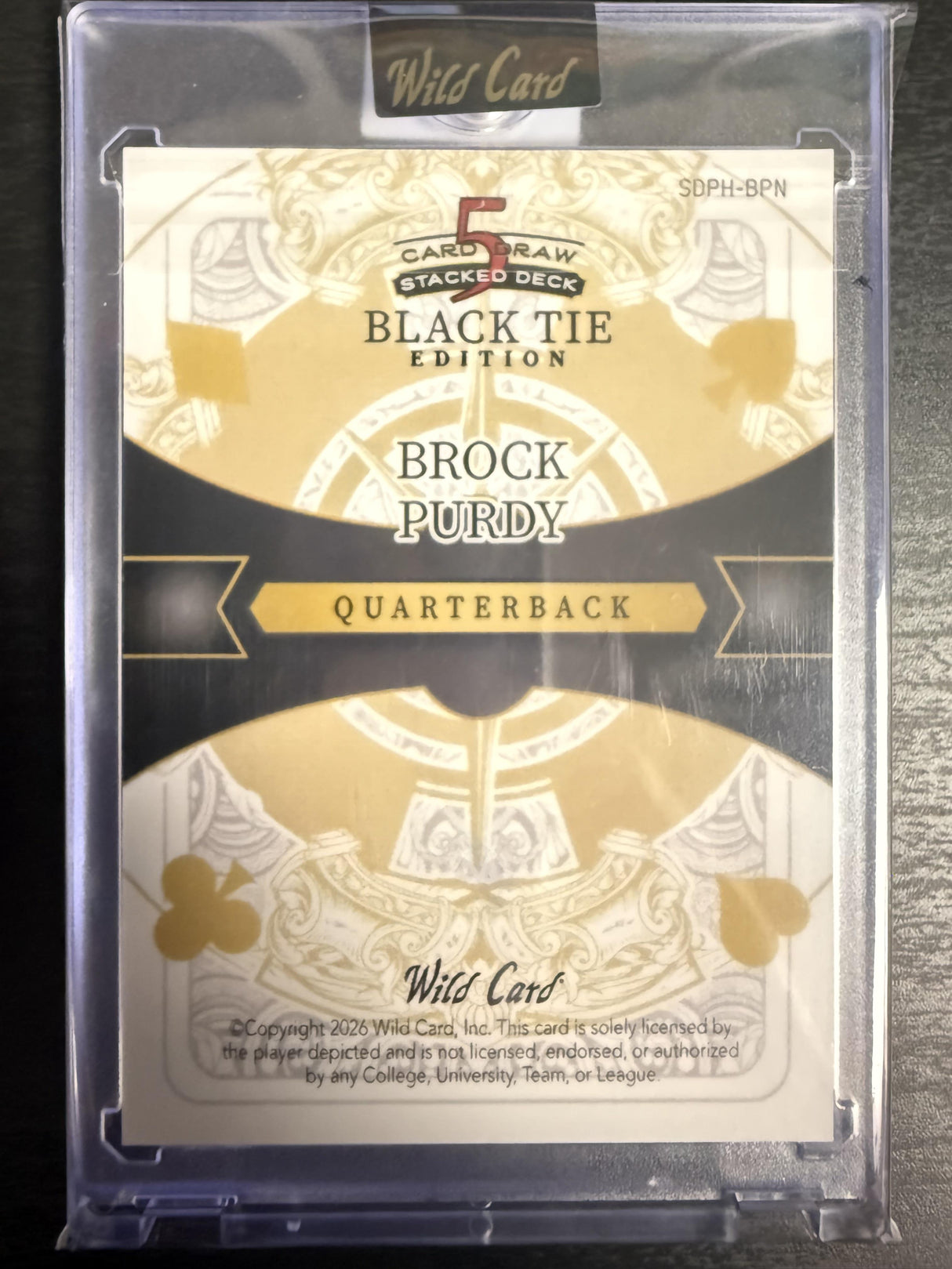 2026 Wild Card 5 Card Draw Stacked Deck Brock Purdy 1/1