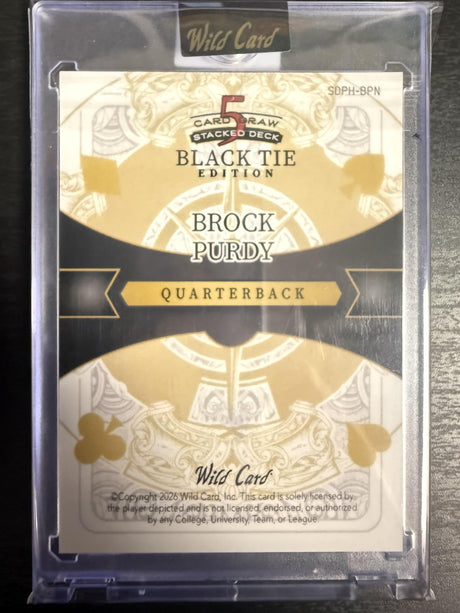 2026 Wild Card 5 Card Draw Stacked Deck Brock Purdy 1/1