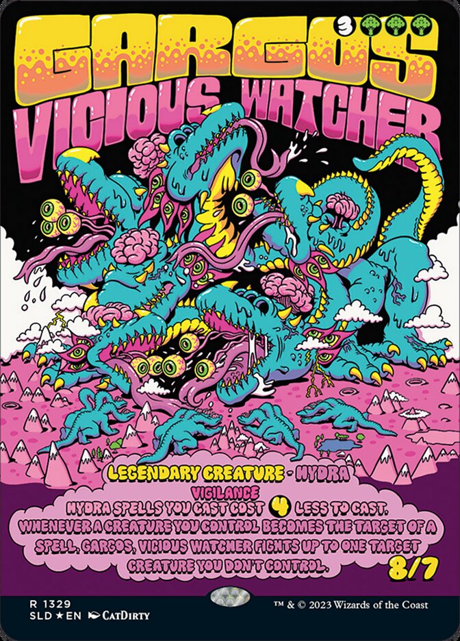 Gargos, Vicious Watcher (1329) - [Foil, Borderless] Secret Lair Drop (SLD)