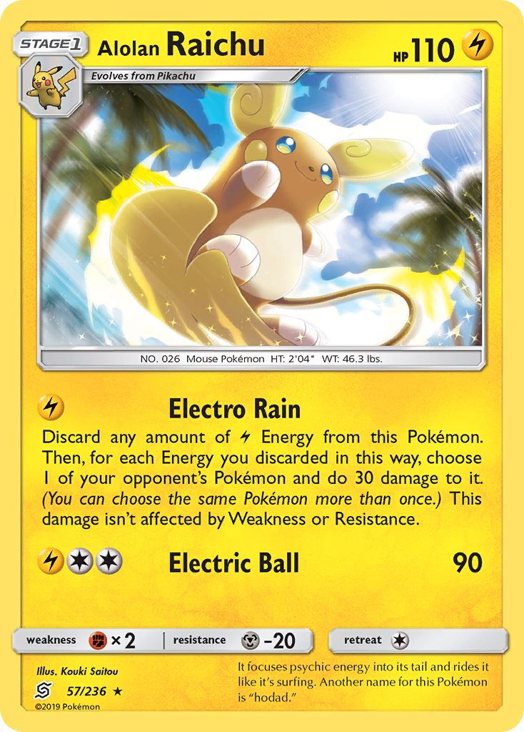 Alolan Raichu (57/236) - [Reverse Holo] Unified Minds (UNM)