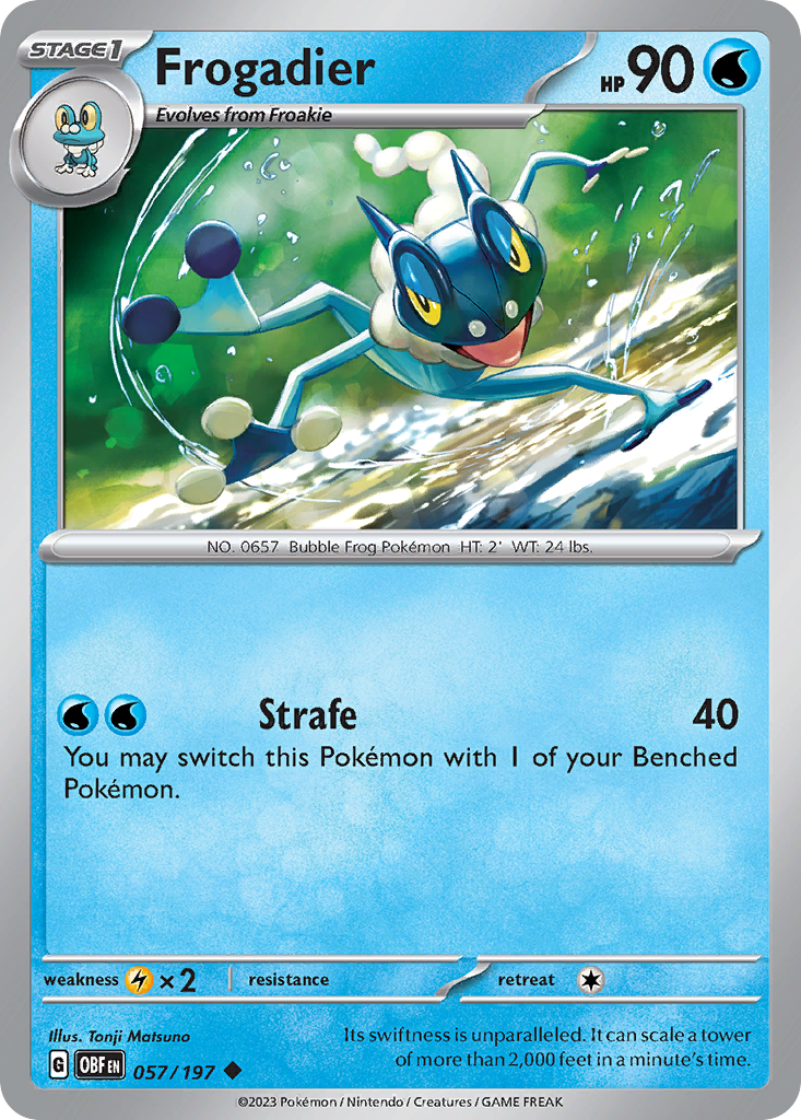 Frogadier (57/197) - [Reverse Holo] Obsidian Flames (OBF)