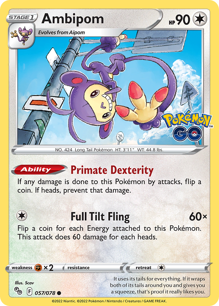 Ambipom (57/78) - [Reverse Holo] Pokemon GO (PGO)