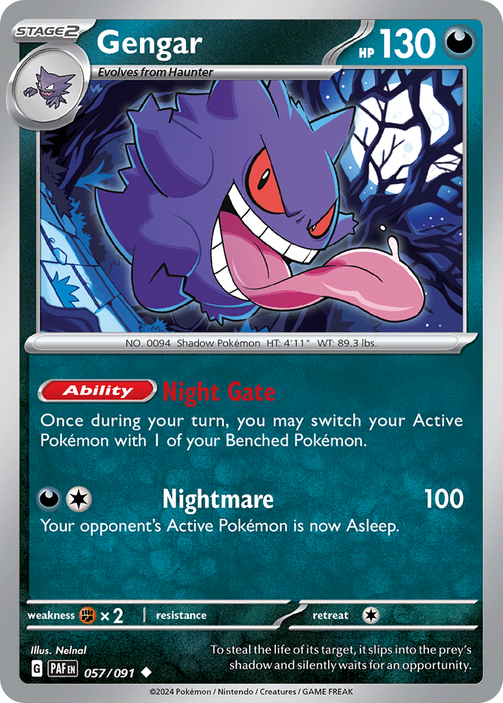 Gengar (57/91) - [Reverse Holo] Paldean Fates (PAF)