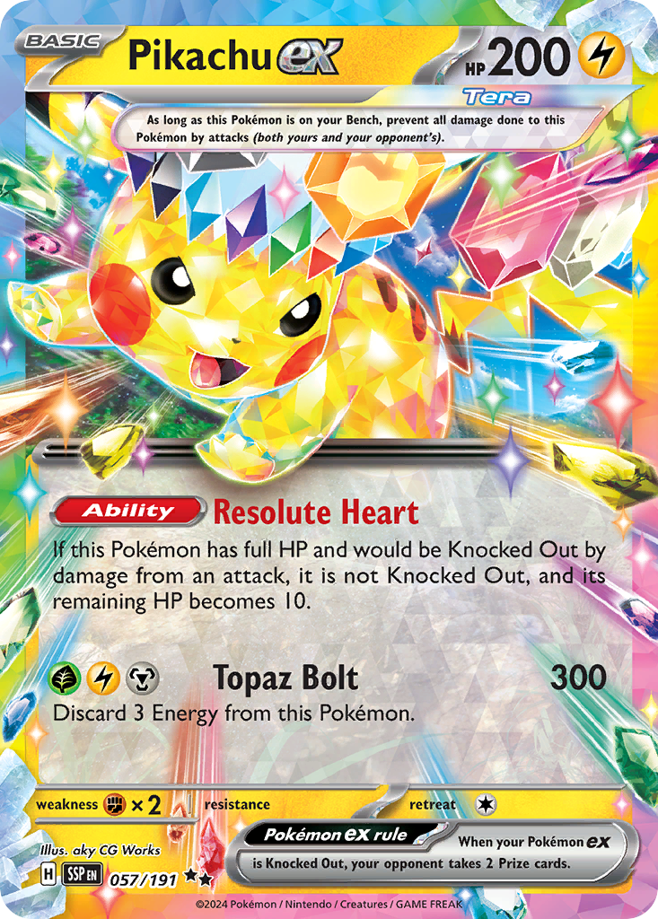 Pikachu ex (57/191) - [Holo Foil] Surging Sparks (SSP