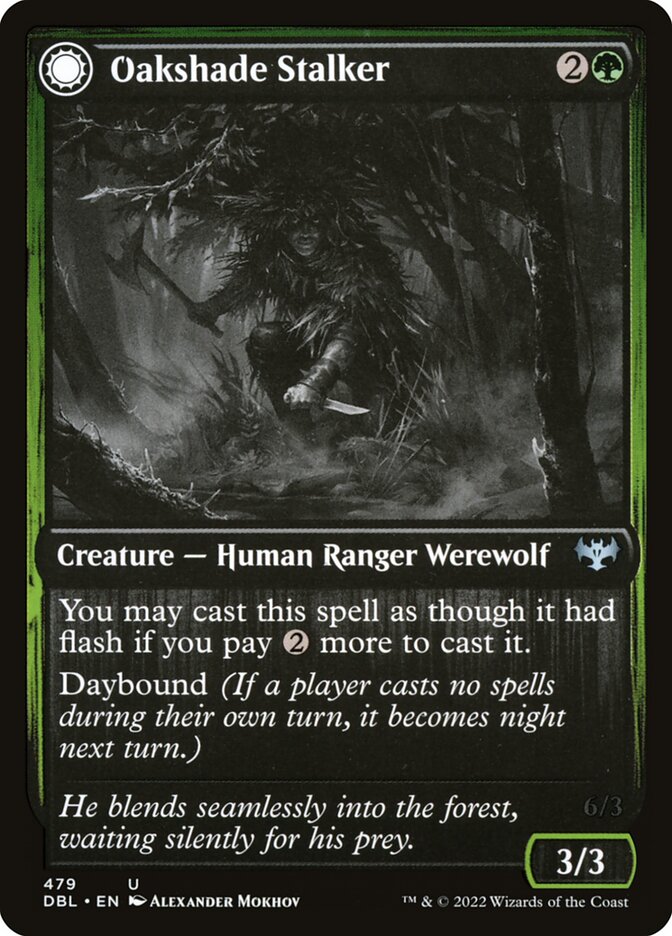 Oakshade Stalker // Moonlit Ambusher - [Foil] Innistrad: Double Feature (DBL)
