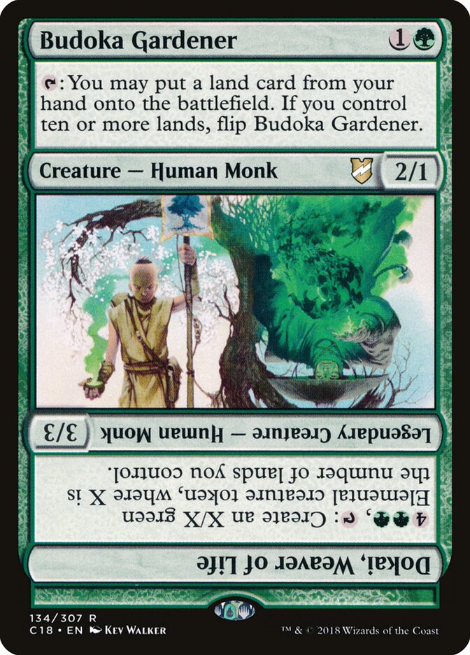 Budoka Gardener // Dokai, Weaver of Life (134) - Commander 2018 (C18)
