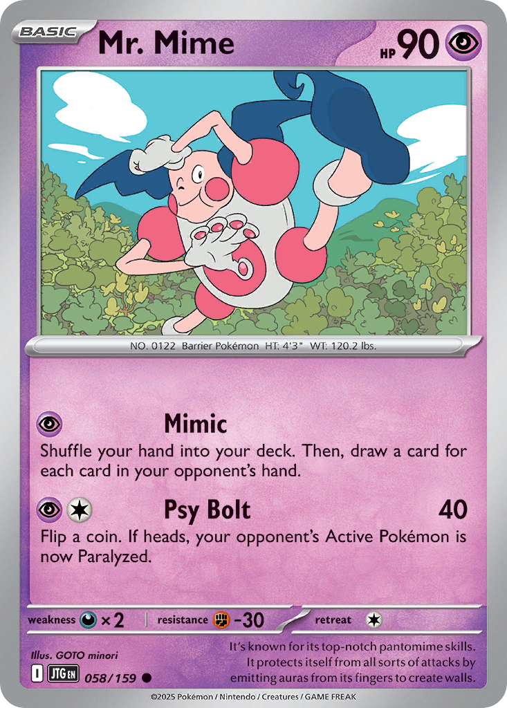 Mr. Mime (58/159) - [Reverse Holo] Journey Together (JTG)