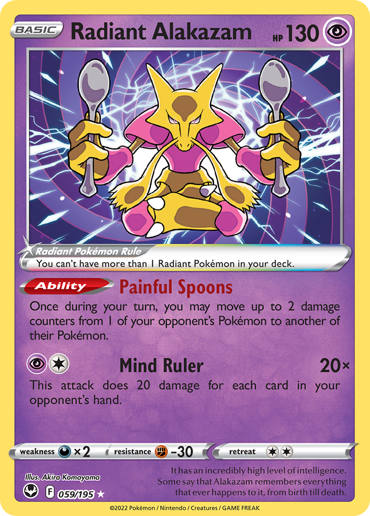 Radiant Alakazam (59/195) - [Radiant Holo] Silver Tempest (SIT)