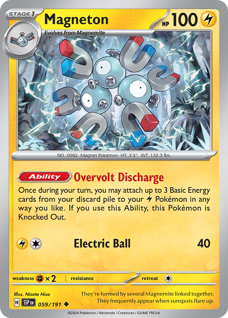 Magneton (59/191) - [Reverse Holo] Surging Sparks (SSP)