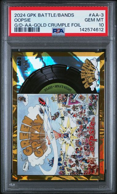 Oopsie (Gold, Serialized) #AA-3 - [Graded PSA 10] Garbage Pail Kids Green Day Battle of the Band Album Art