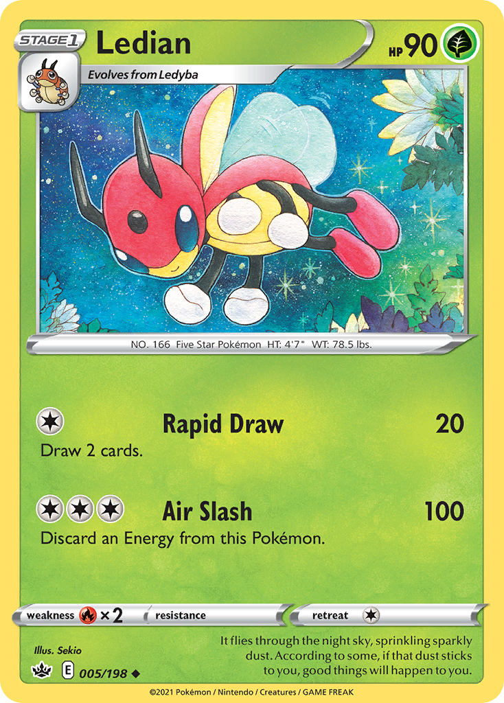Ledian (5/198) - [Reverse Holo] Chilling Reign (CRE)