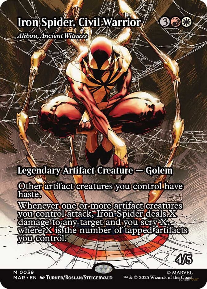 Iron Spider, Civil Warrior - Alibou, Ancient Witness (39) - [Foil, Borderless] Marvel Universe (MAR)