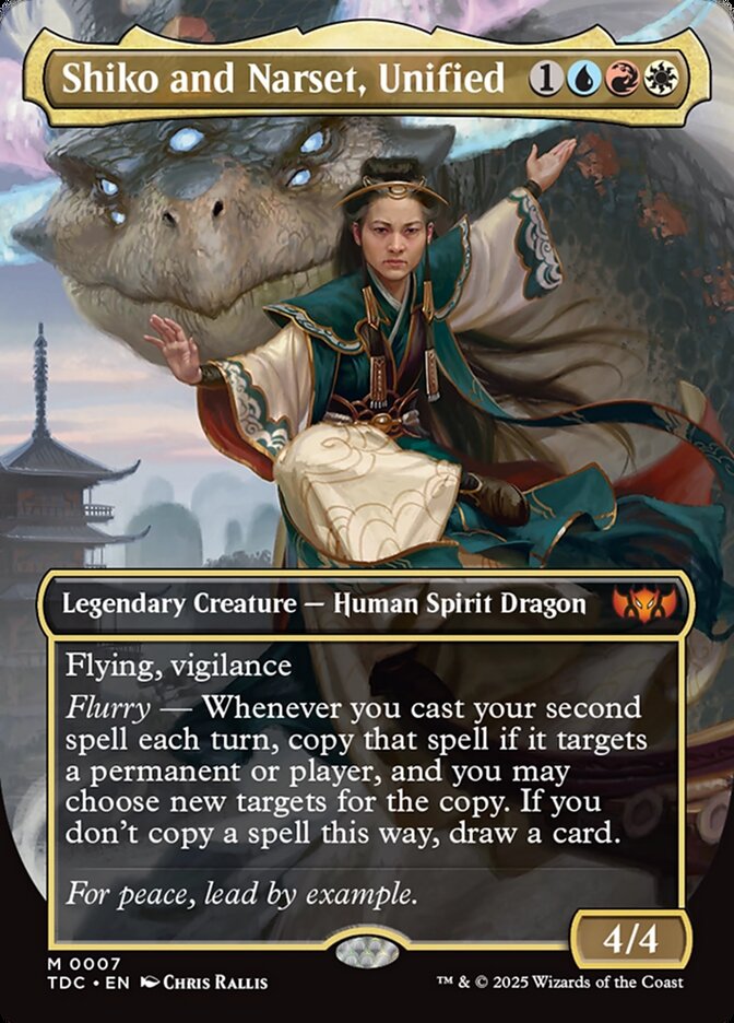 Shiko and Narset, Unified - [Foil, Borderless] Tarkir: Dragonstorm Commander (TDC)