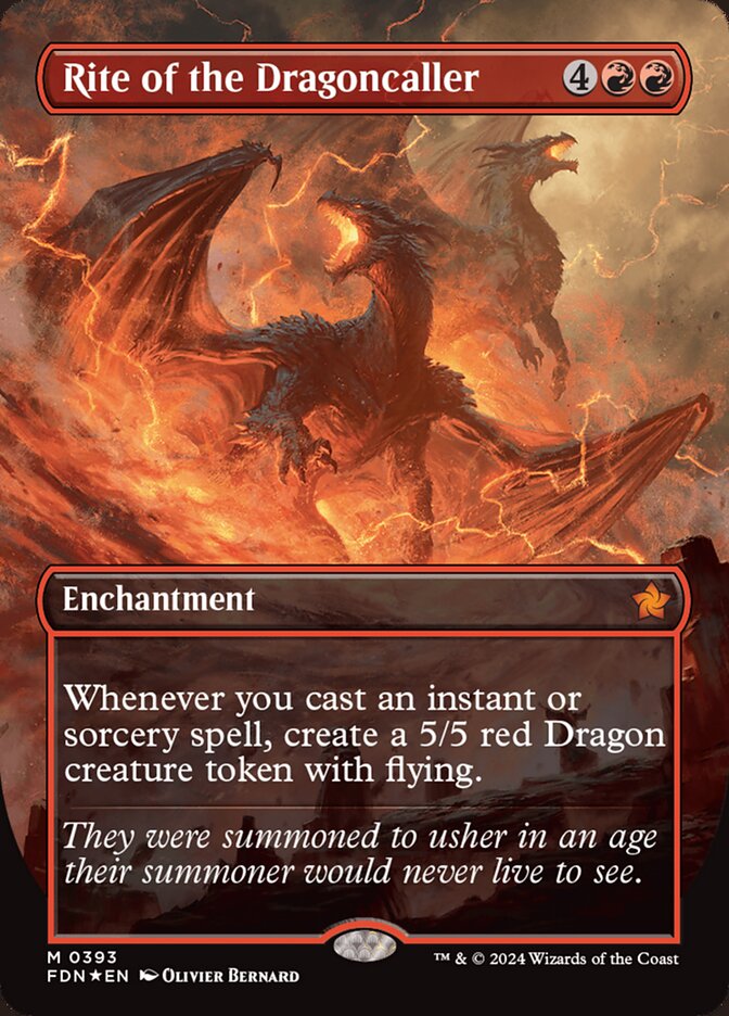 Rite of the Dragoncaller - [Mana Foil, Borderless] Foundations (FDN)