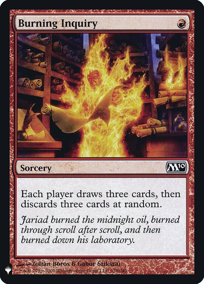 Burning Inquiry (M10-128) - The List (PLST)